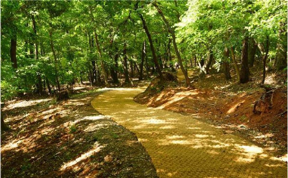 A trail runs between royal tombs Huireung and Wonreung in Guri, Gyeonggi Province. (CHA)
