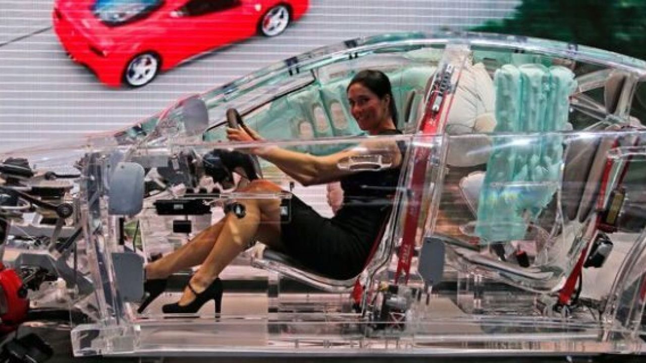 A transparent car concept, created by automobiles industry supplier TRW, is showcased during a motor show in Germany. (AP file photo)