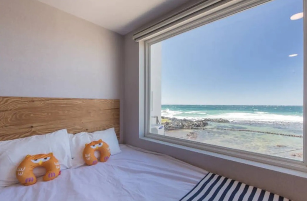 Seaside view of Sometimes Jeju apartment 201, the number one place on Koreans’ Airbnb wish list (Airbnb)
