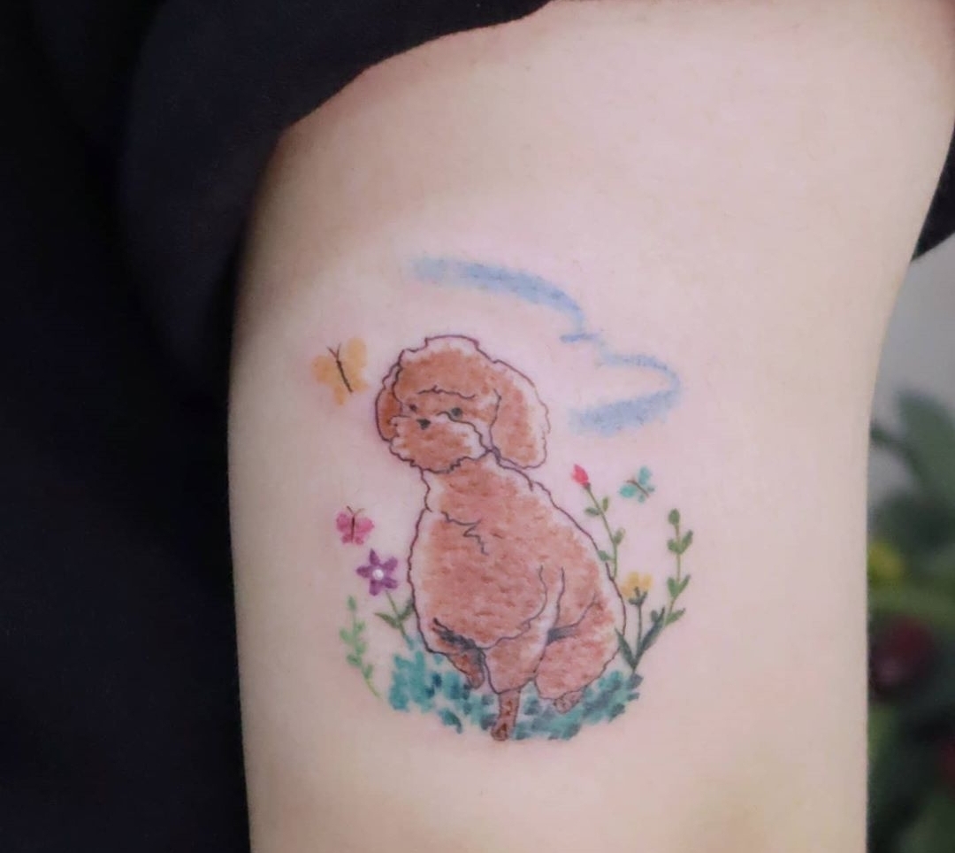 Poodle tattoo (Courtesy of tattooist, Vitchin)