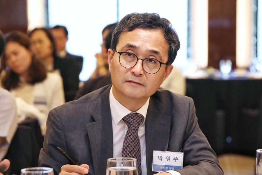 KIPO Commissioner Park Won-joo attends a IP-related forum held in central Seoul in July 2019. (Yonhap)