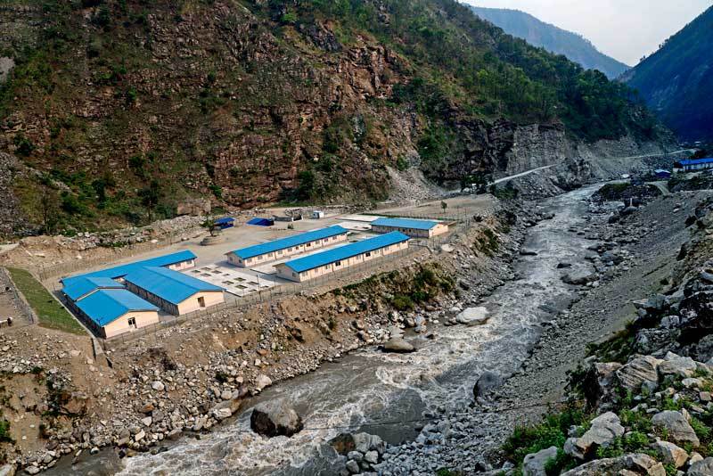 The campsite in Mailung, Rasuwagadhi, will house contractors and engineers during construction of Upper Trishuli-1, which will start by 2020. (IFC)