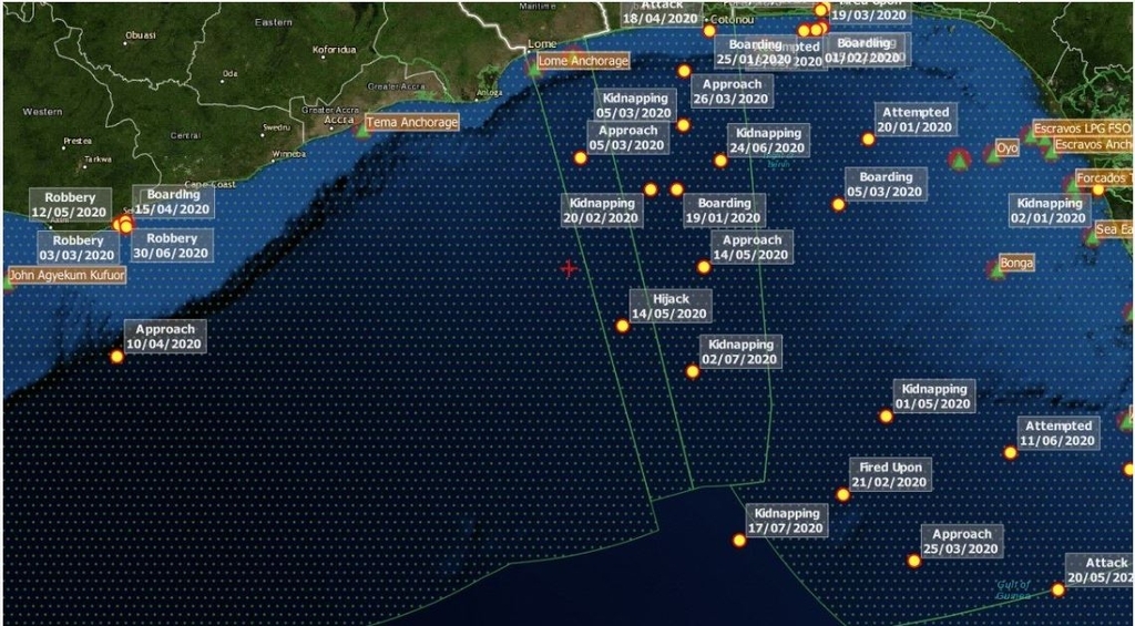 The red mark indicates approximation of where the kidnap of two South Korean nationals took place. (Dryad Global)