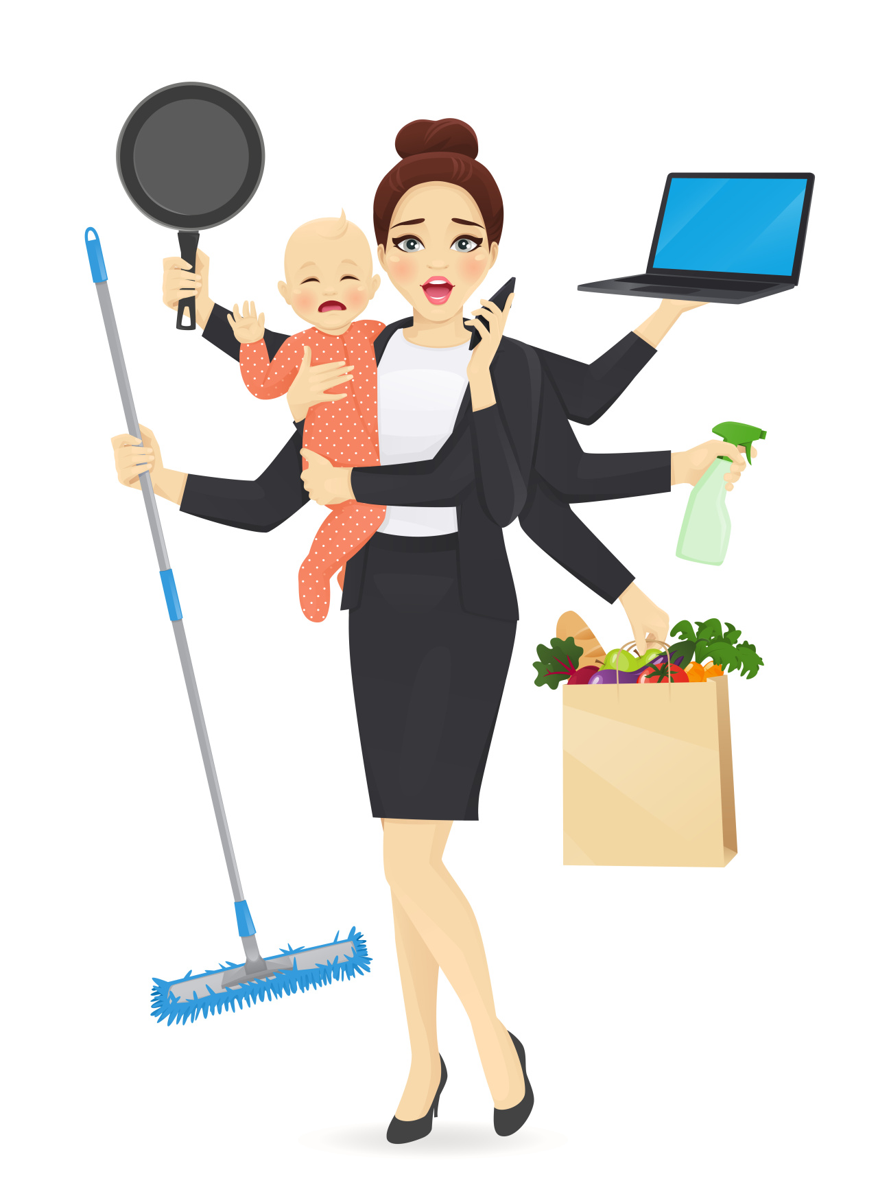 busy parents clipart