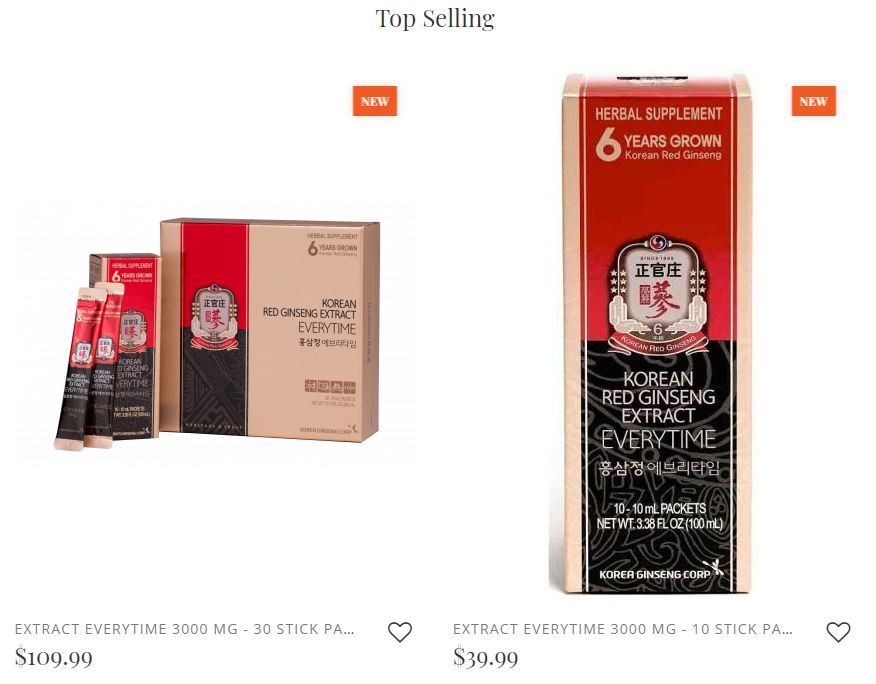 CheongKwanJang products are sold on American e-commerce platforms. (Korea Ginseng Corp.)