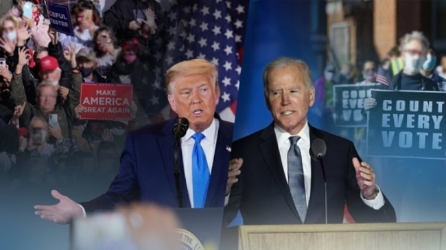 President Donald Trump (left) and Democratic presidential candidate former Vice President Joe Biden (CG) (Yonhap)