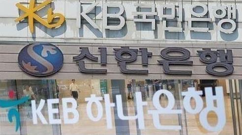 The corporate logos of major banks in South Korea. (Yonhap)