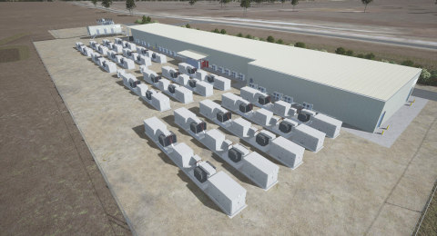 A rendering image of a 150-megawatt-hour ESS project in Queensland, Australia, which Doosan GridTech will participate in as a partner. (Vena Energy)