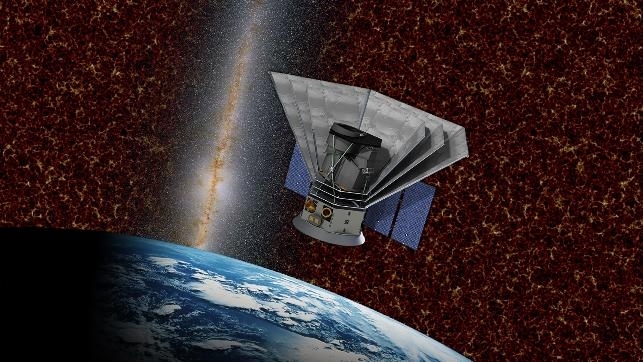 This rendered image, provided by the California Institute of Technology on Wednesday, shows the SPHEREx space telescope. (California Institute of Technology)