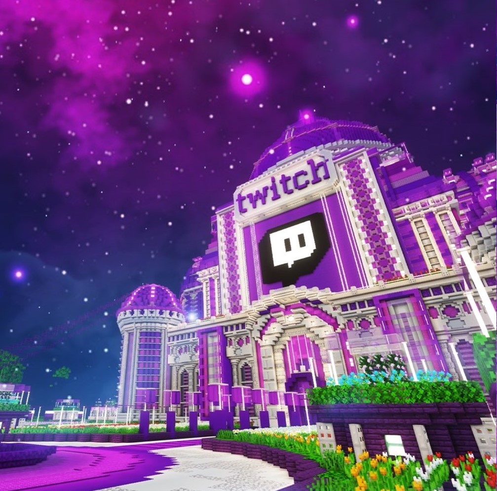 Twitch streamers gather at Twitch Castle created on Minecraft for a year-end party (Twitch)