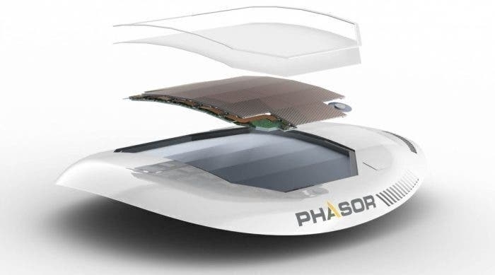 A prototype of Phasor Solutions’ electronically steerable antenna (Hanwha Systems)