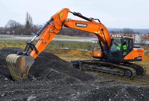 This file photo, provided by Doosan Infracore Co. on Jan. 20, 2021, shows one of the company's excavator models in use. (Doosan Infracore Co.)