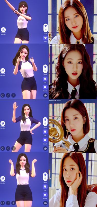Comparisons of Universe avatars and the actual photos of IZ*ONE artists (Universe)