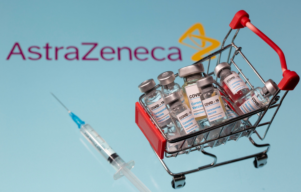 A small shopping basket filled with vials labeled 