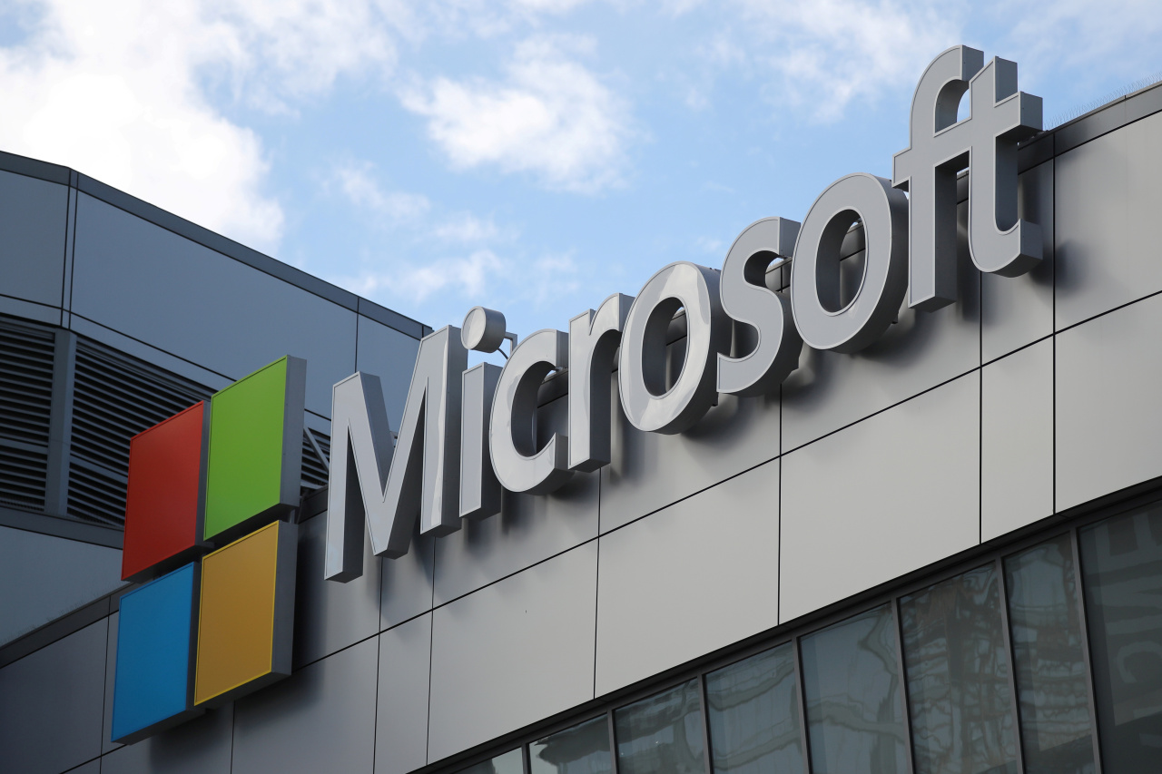 A Microsoft logo is seen in Los Angeles, California US November 7, 2017. (Reuters-Yonhap)