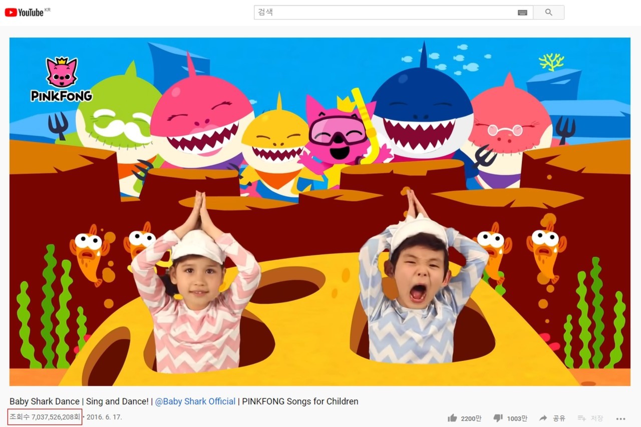 The English version of the “Baby Shark Dance” video (Smartstudy)