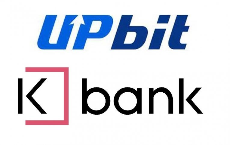 Logos of Upbit and K bank