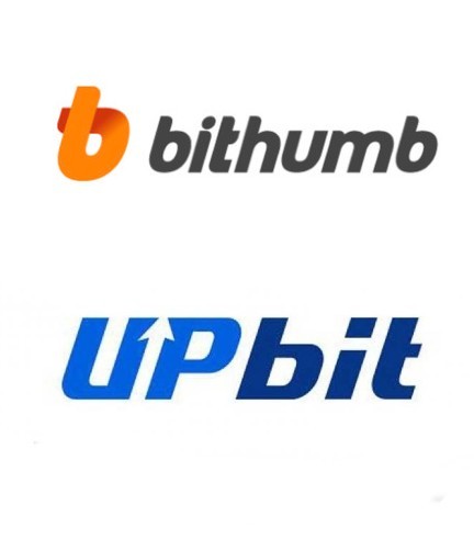 Bithumb and Upbit logos
