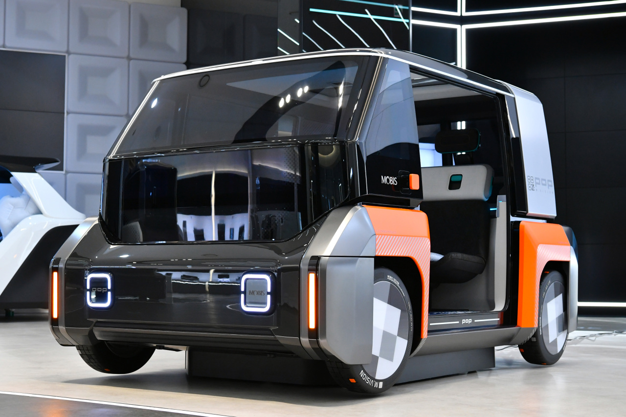 The M.Vision POP is a fully autonomous urban mobility model recently unveiled by Hyundai Mobis. (Hyundai Mobis)