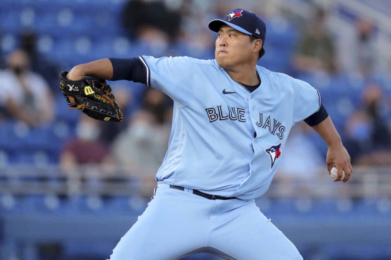 Hyun-jin Ryu Toronto Blue Jays Light Blue Baseball Jersey