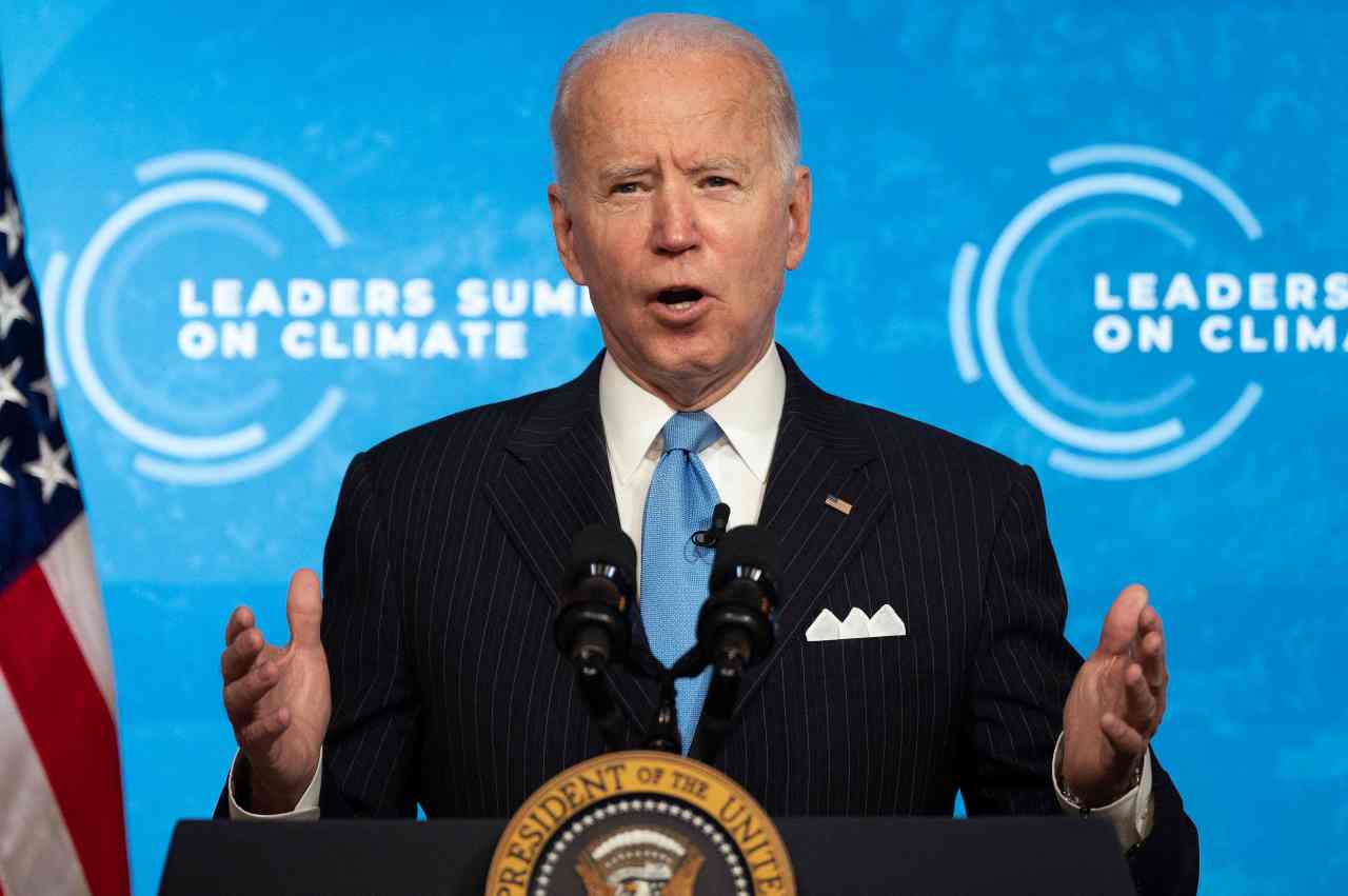 US President Joe Biden speaks during the virtual Leaders Summit on Climate, April 23, 2021. (AFP-Yonhap)