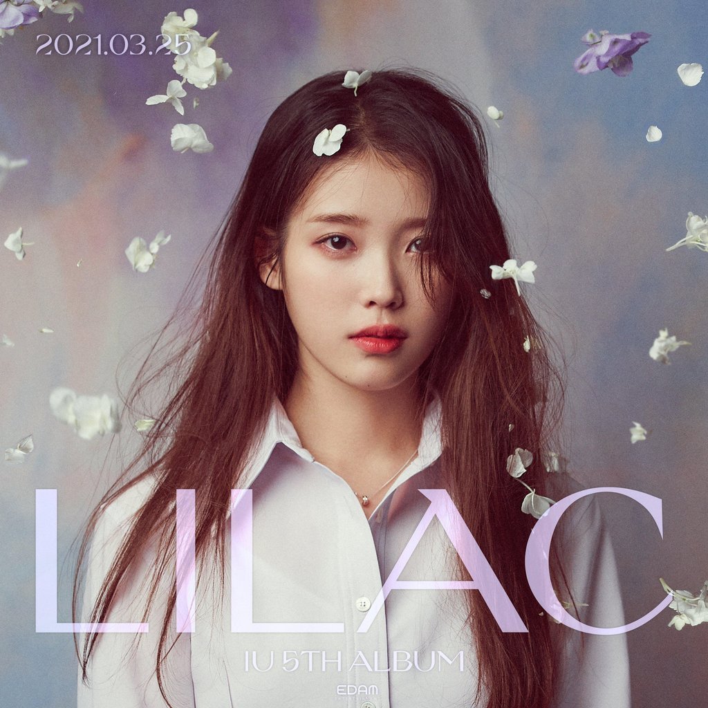 This photo, provided by EDAM Entertainment, shows a promotional image for IU’s album “Lilac,” released on March 25. (EDAM Entertainment)