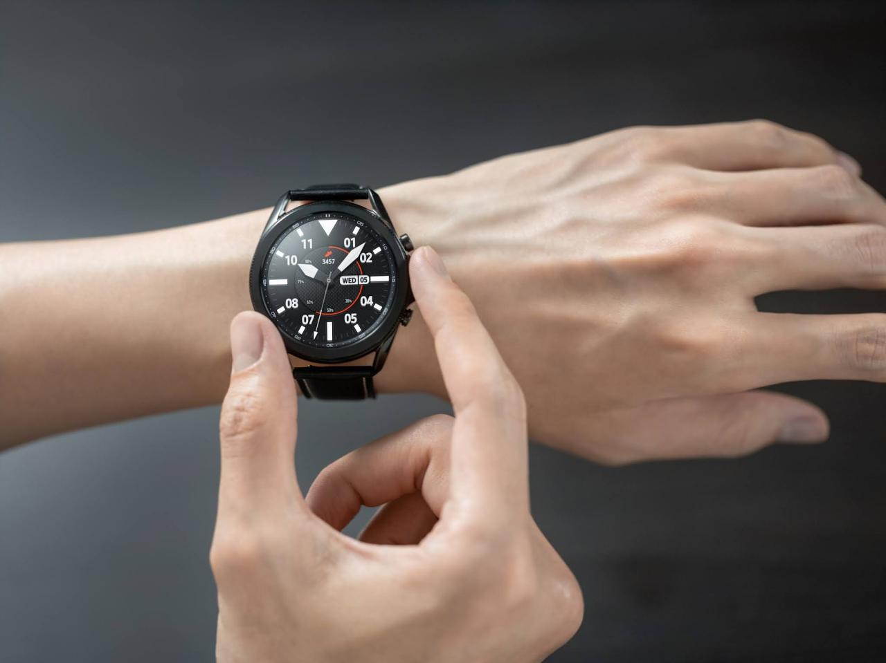 This photo provided by Samsung Electronics Co. on Jan. 27, 2021, shows the Galaxy Watch3 smartwatch. (Samsung Electronics Co.)