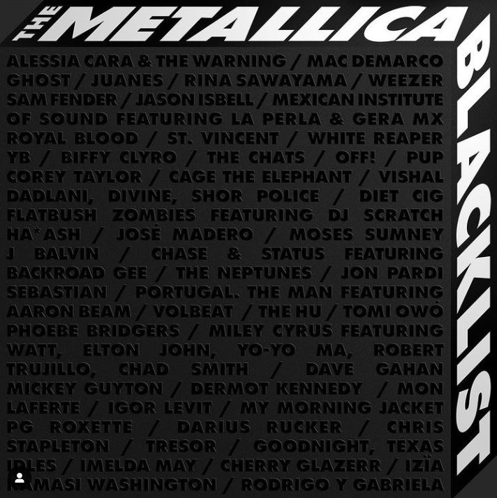 Album cover of ”The Metallica Blacklist,“ expected to be released digitally on Sept. 10 (YB’s official Instagram account)