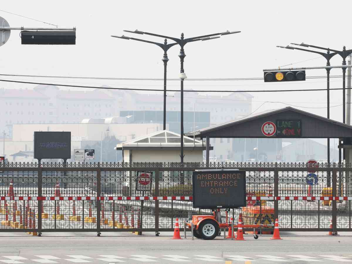 Seen in this file photo is a gate of the US base Camp Humphreys in Pyeongtaek, south of Seoul. (Yonhap)