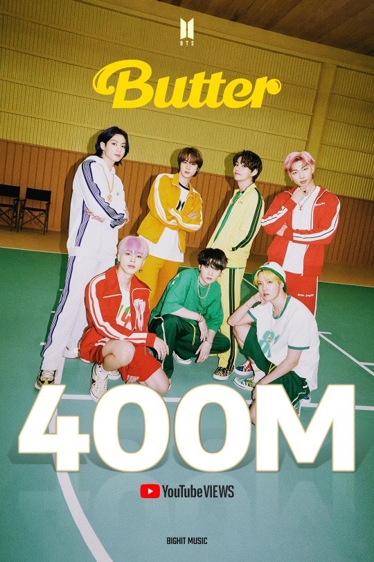Today's K-pop] BTS' “Butter” video tops 400m views