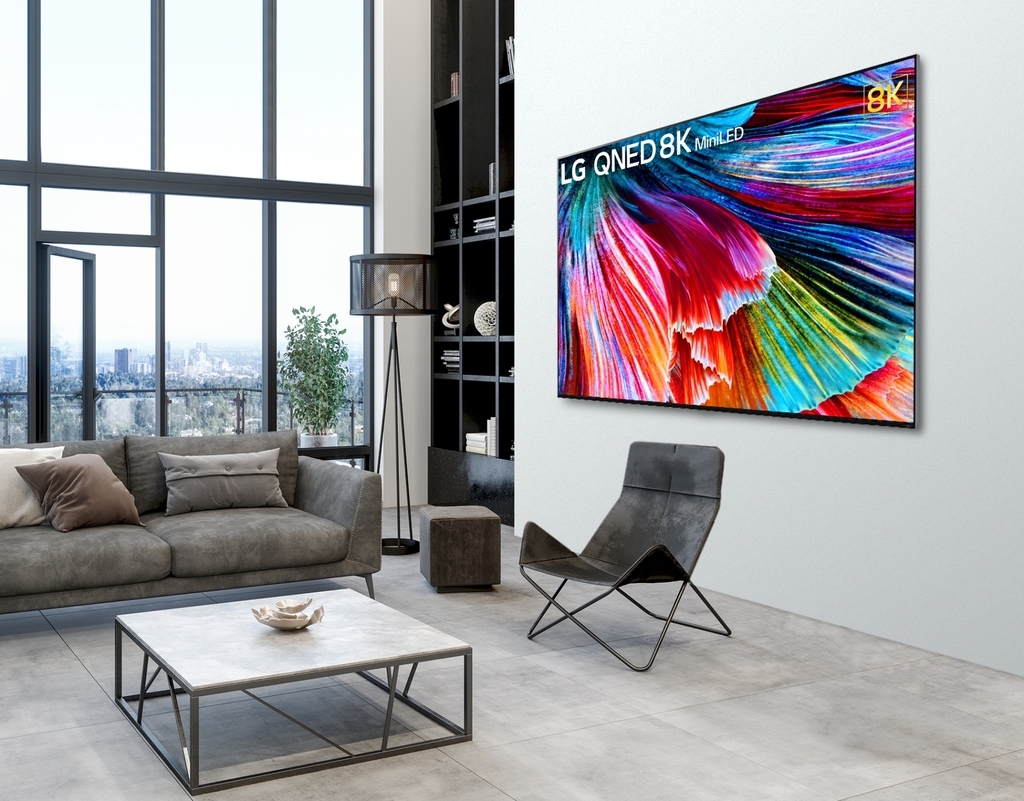 This photo provided by LG Electronics Inc. on Wednesday, shows the company's new QNED Mini LED TV. (LG Electronics Inc.)