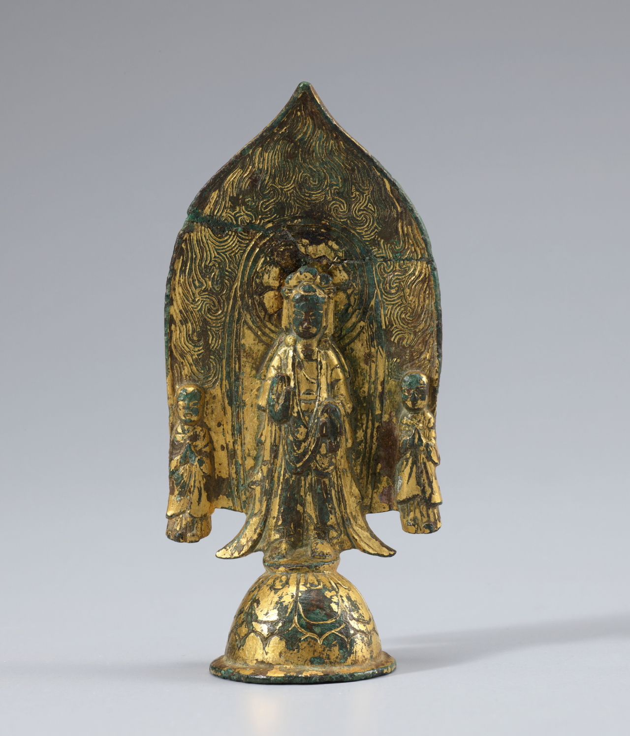 National Treasure No. 134 “Bodhisattva Triad With a Single Halo” from the sixth century, Three Kingdoms era (NMK)