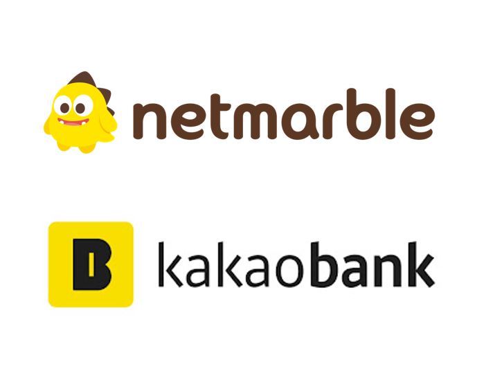 Logos of Netmarble (top) and KakaoBank