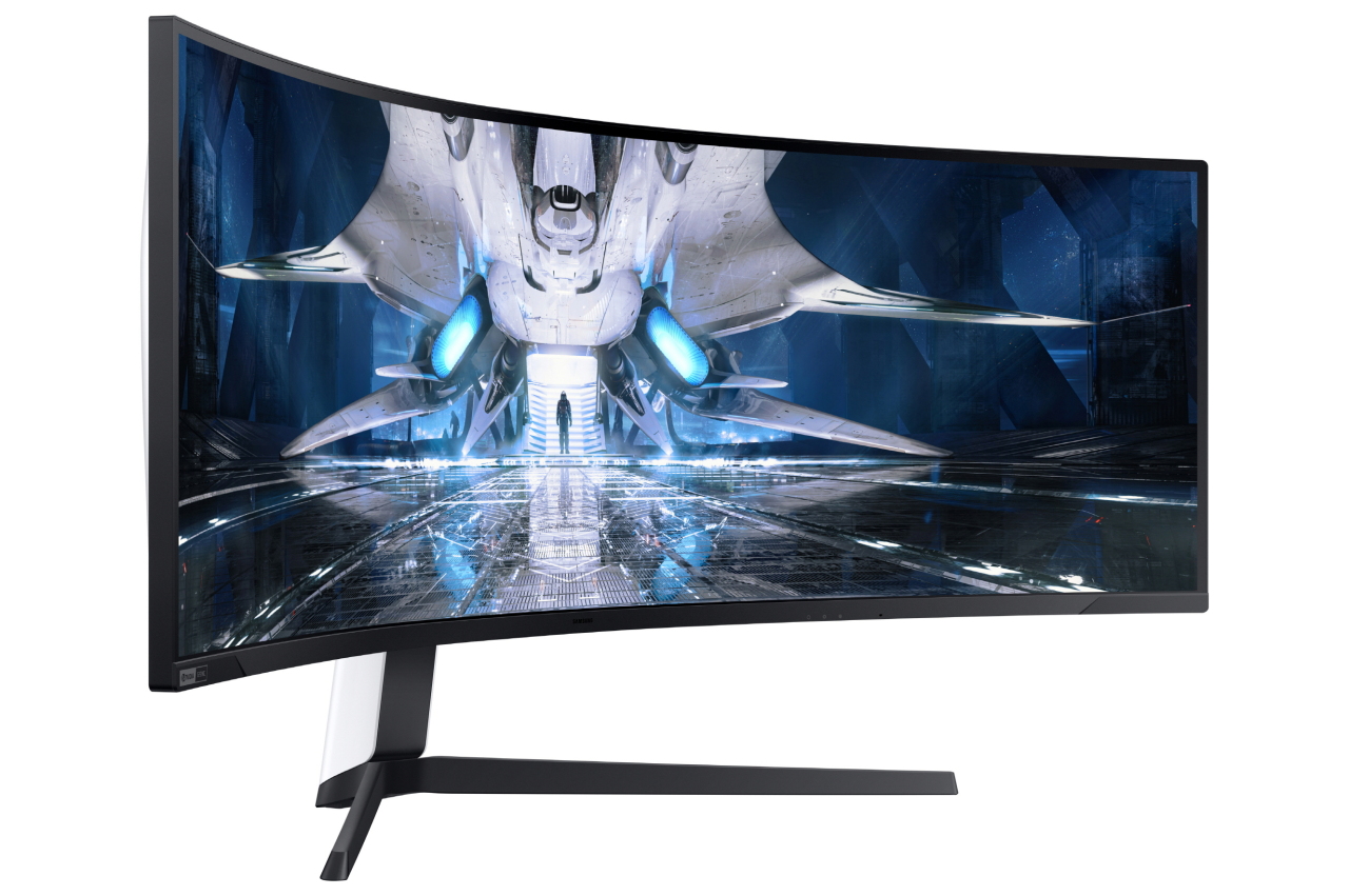 This photo was taken on July 27, 2021, showing the company's Odyssey Neo G9 curved gaming monitor.(Samsung Electronics Co.)