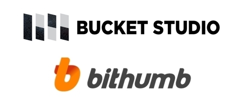 Corporate logos of Bucket Studio and Bithumb (Bucket Studio)