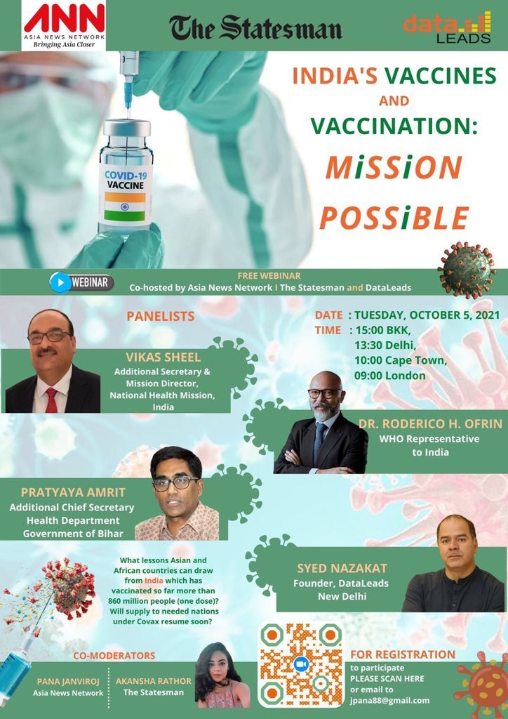 Poster for webinar on India’s vaccines and vaccination (ANN)