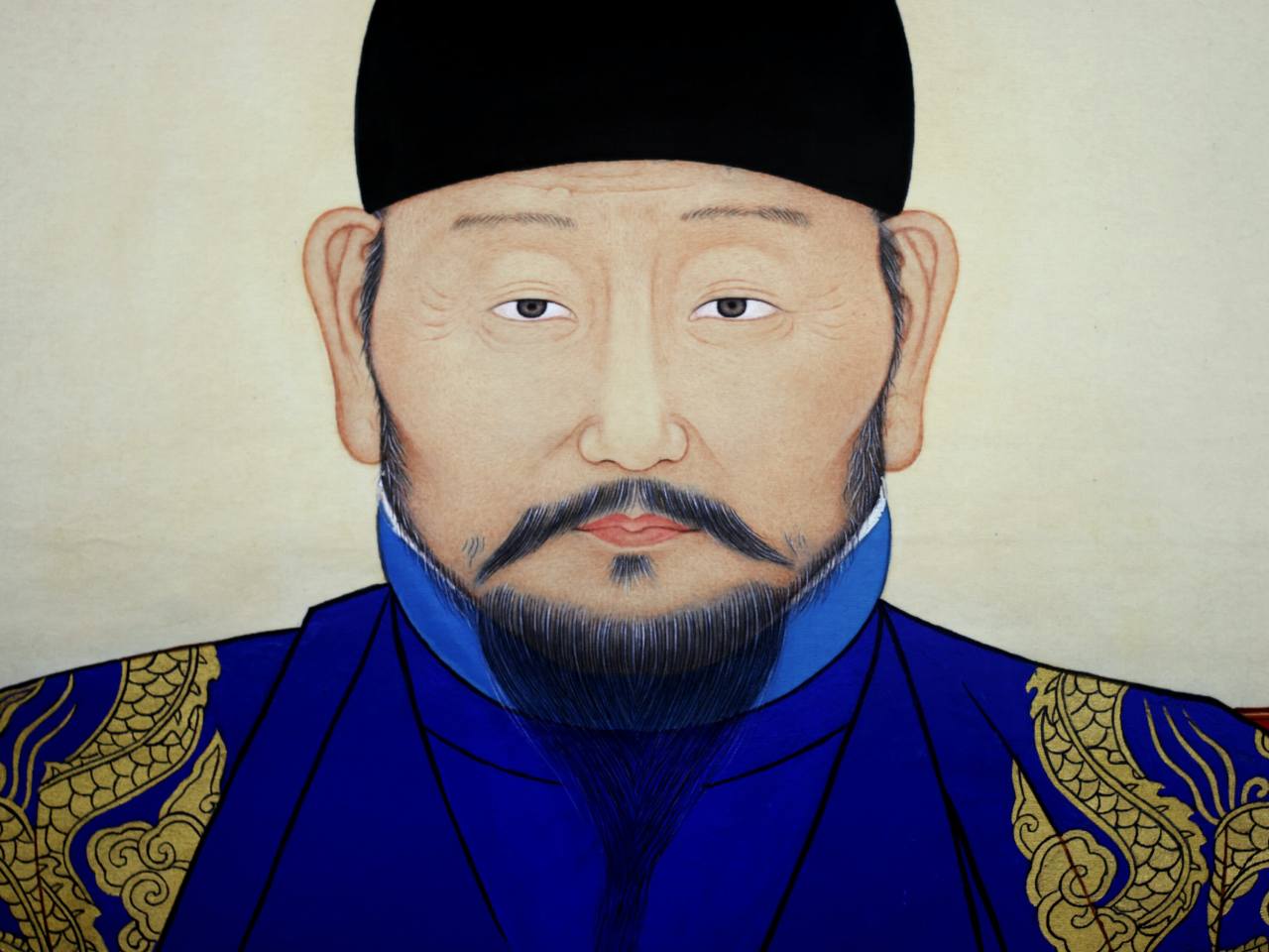 This portrait of a young Yi Seong-gye is a painting by artist Kwon Oh-chang based on a 1911 photograph of the original portrait. (Hyungwon Kang)