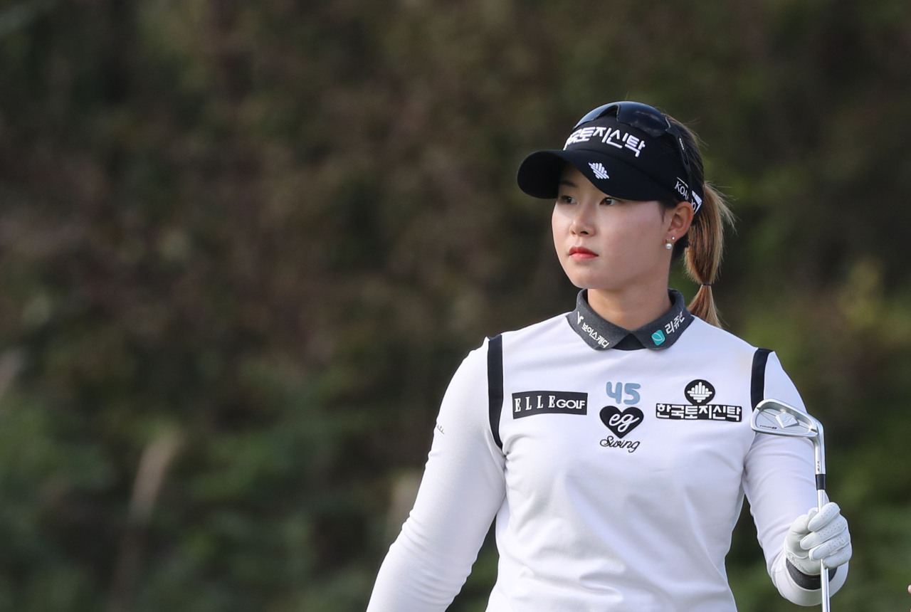 South Korean player Lim Hee-jeong at the BMW Ladies Championship in Busan on Saturday. (Yonhap)
