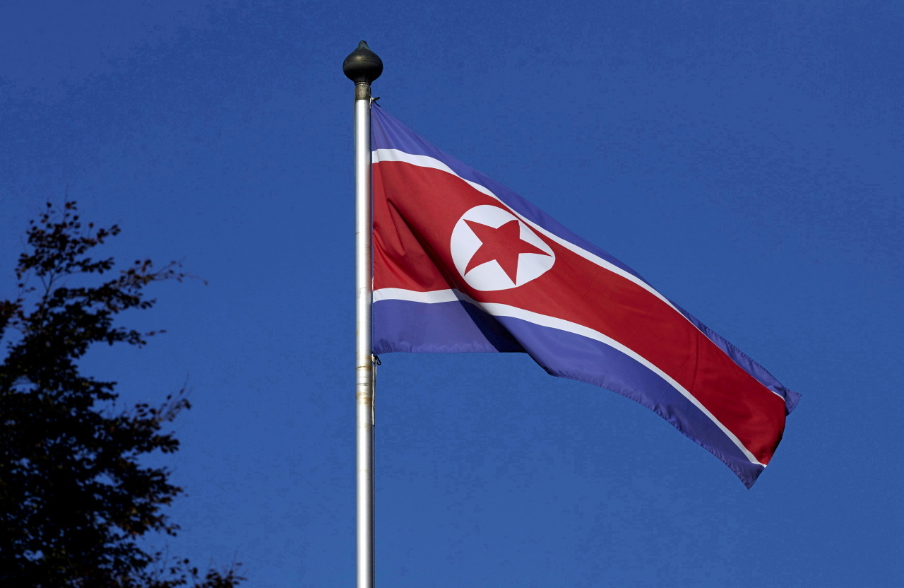 A North Korean flag flies on a mast at the Permanent Mission of North Korea in Geneva. (Reuters)