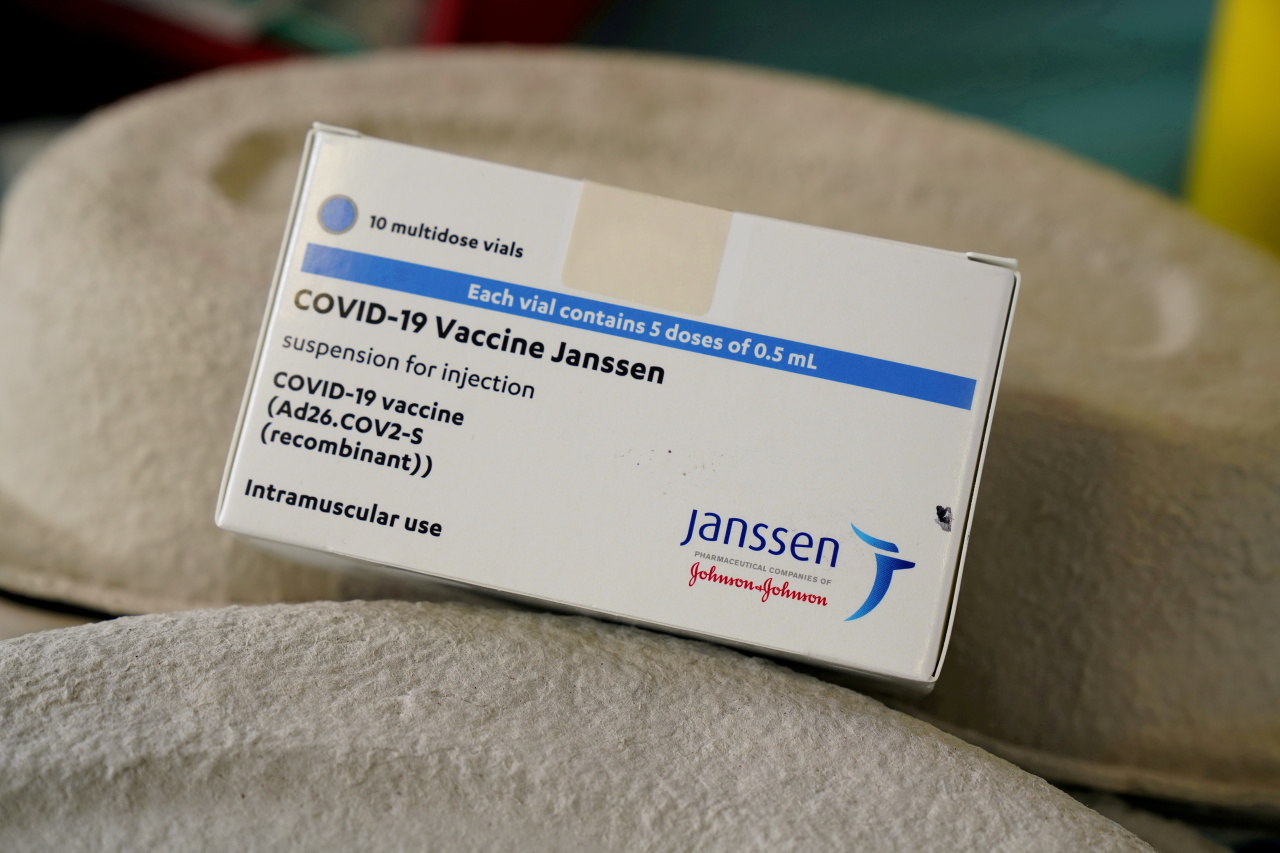 A box of Johnson & Johnson's COVID-19 vaccines is seen in this file photo. (Yonhap-Reuters)