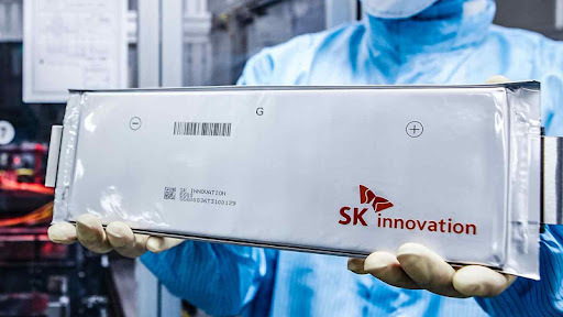 SK innovation’s electric vehicle battery cell. (SK Innovation)