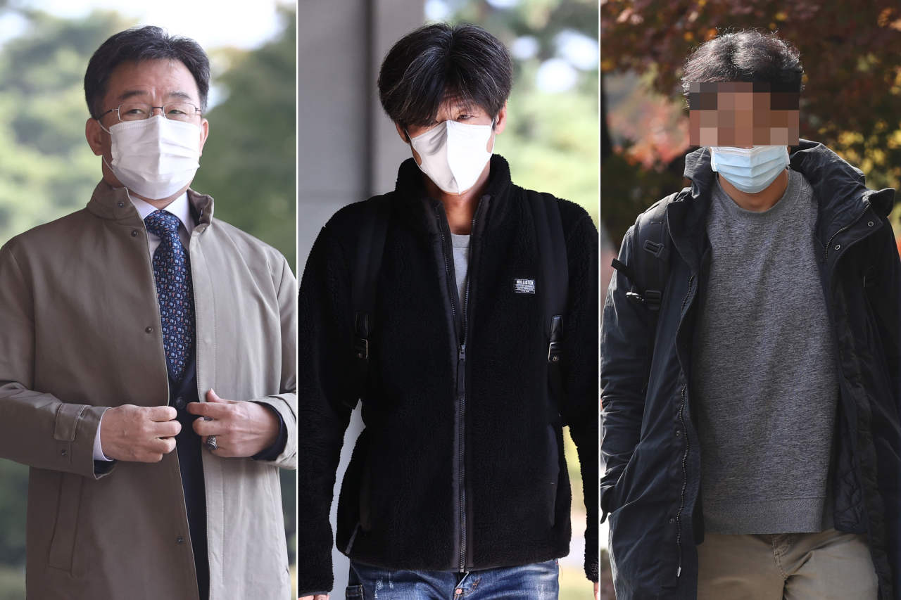 This composite file photo shows Kim Man-bae, Nam Wook and Chung Min-yong (from L to R), key figures in a growing scandal surrounding a highly lucrative land development project in Seongnam, Gyeonggi Province. (Yonhap)