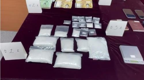 This photo, provided by the Dongjak Police Station in central Seoul on Wednesday, shows illegal drugs seized in a crackdown of an international drug trafficking ring that operated in the country. (Dongjak Police Station)