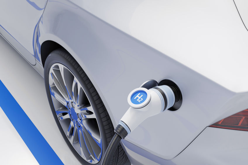 A visual concept image of a hydrogen fuel car charging station (123rf)