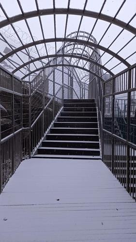 This photo from the Korea Meteorological Administration shows some sleet at the agency's weather radar observatory on Mount Gwanak on the southern outskirts of Seoul on Tuesday. (Korea Meteorological Administration)