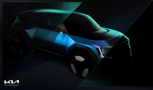 Image of the all-electric EV9 concept, Kia's second model embedded with Hyundai Motor Group's own EV-only electric-global modular platform (E-GMP) after the EV6 sedan (Kia)