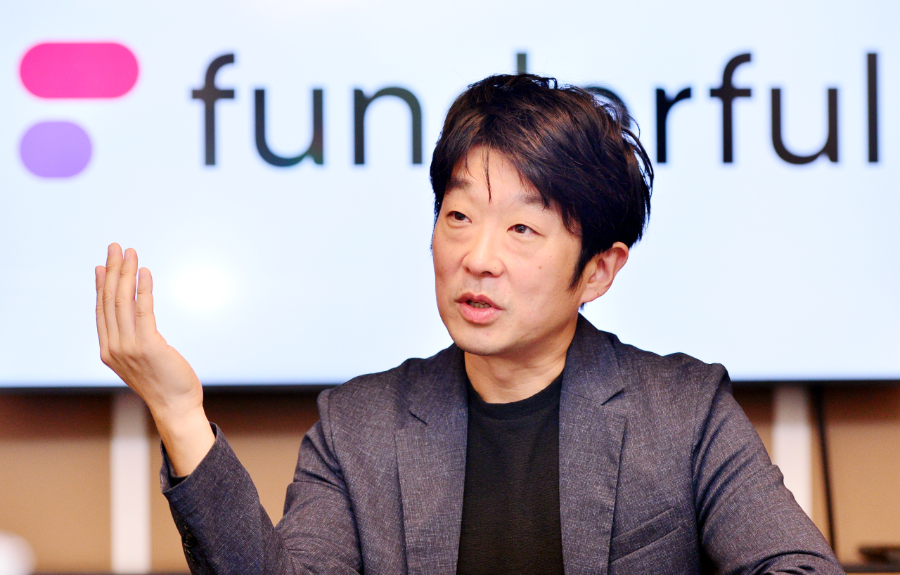 Yoon Sung-wook, chief executive officer of Funderful, poses during an interview with The Korea Herald in Seoul. (Park Hyun-koo/The Korea Herald)