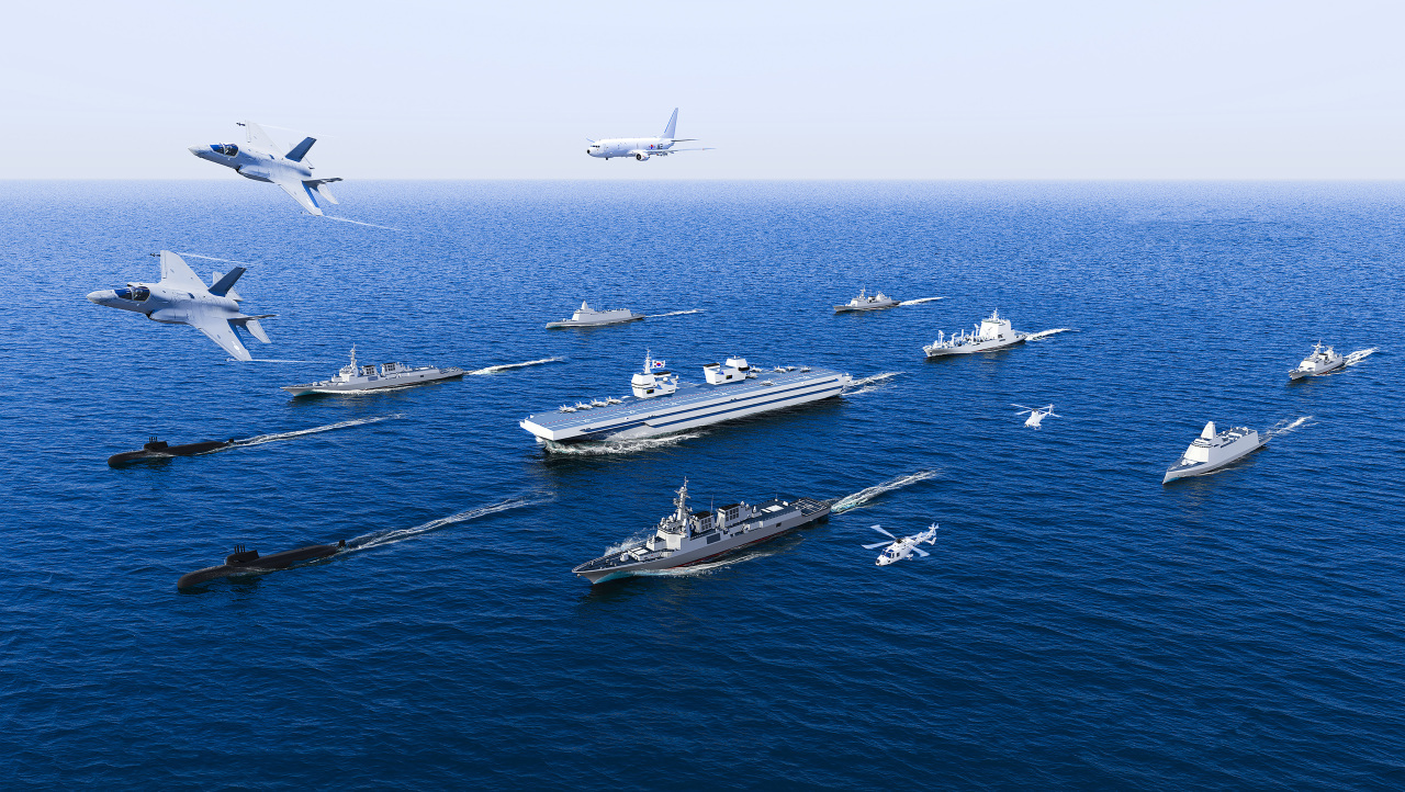 An illustration of a carrier battle group. (South Korea’s Navy)