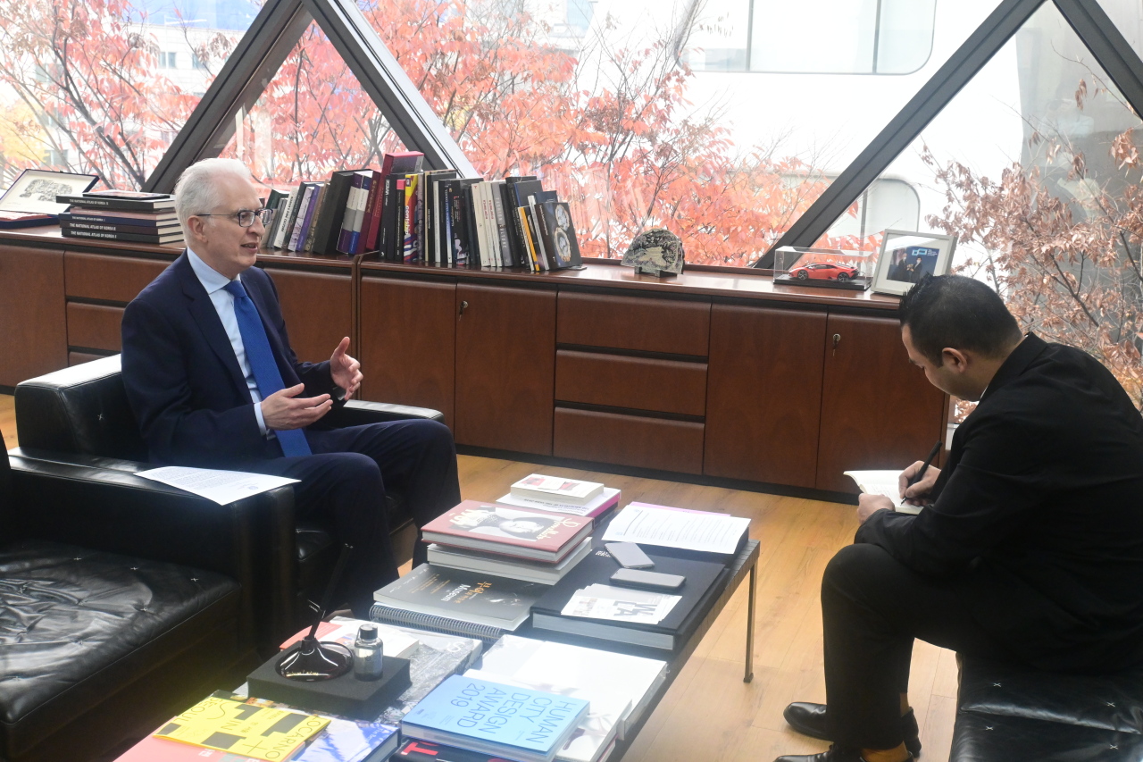 Italian Ambassador Federico Failla speaks during a recent interview with The Korea Herald at the Italian Embassy in Hannam-dong, Seoul, Thursday. (Sanjay Kumar/The Korea Herald)