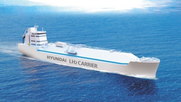 A concept image of Korea Shipbuilding and Offshore Engineering's liquid hydrogen carrier (KSOE)